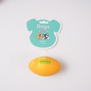 (HS-PET2203) 7.3cm Swirl Rugby Ball (Smooth) Dog Toy - Yellow